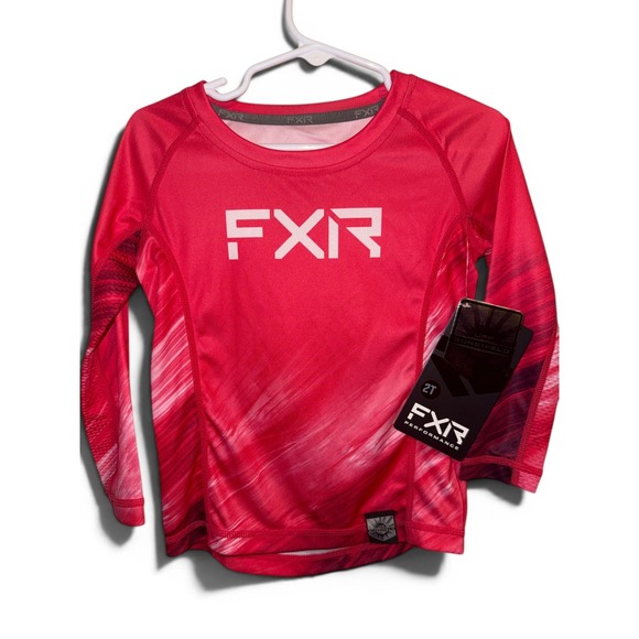 FXR Racing Other - FXR Performance Toddler Attack Long Sleeve Shirt Razz Optic White 2T